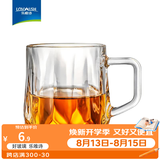 乐唯诗 玻璃杯家用牛奶杯果汁杯高颜值水杯简约茶杯饮料杯子 钻纹把杯【透明】250ml1只