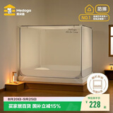 美朵嘉A类婴儿童防摔蚊帐床围栏1.8x2米家用拉链三开门浅灰【加密网眼】