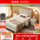 全友家居 现代简约奶油风小户型软包床1.2米x2米卧室家用单人学生床