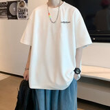 雅鹿短袖t恤男夏季冰丝速干男装潮牌衣服男士体恤上衣宽松圆领半袖 D210白色 XL