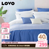 LOVO罗莱家纺 全棉四件套100%纯棉斜纹床单被套枕套双人200*230cm