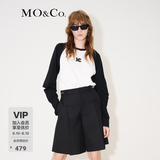 MO&Co.MC刺绣棉质宽松T恤美式复古打底衫情侣装t恤纯棉T恤摩安珂 本白色-第2批 M 165