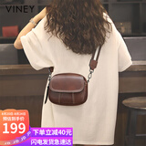 viney牛皮包包女包时尚斜挎小圆包轻奢单肩包生日礼物高级感送女友老婆