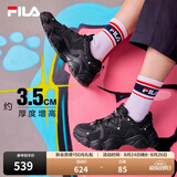 斐乐（FILA）猫爪4丨老爹鞋男鞋女鞋夏季透气出片运动鞋增高休闲鞋网面情侣鞋 【女款】黑-BK 39
