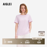AIGLE艾高轻奢短袖T恤春夏经典款DFT户外速干透汽上衣抗菌女 薰浅粉红 AT496 L (170/92A)