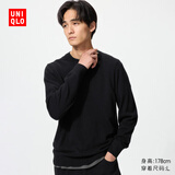 优衣库羊绒圆领针织衫/长袖男装女装毛衣478543 486074 478543/09黑色 M