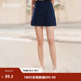 茵曼（INMAN）时尚女装短半身裙显瘦中高腰排扣2026夏季新款显瘦牛仔裙 深牛仔蓝 S