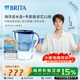 碧然德（BRITA）过滤净水器 家用滤水壶 净水壶 海洋系列 去水垢专家版滤芯11枚 环保加固包装