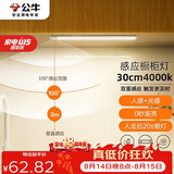 公牛（BULL）感应橱柜灯衣柜灯LED人感光感磁吸 卧室床沿玄关小夜灯30CM4000K