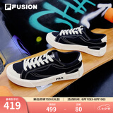 FILA FUSION斐乐男鞋POP帆布鞋潮牌男子潮流板鞋街拍运动休闲鞋男 黑-BK 45