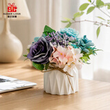 爱已装糖节日礼物仿真花假花中式餐桌塑料花客厅装饰花套装 菊花苞绚丽
