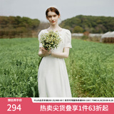 范思蓝恩月光裙 白色连衣裙女夏初恋领证小白裙24FS12002 白色 M