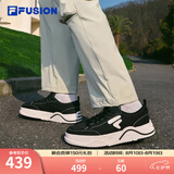 斐乐（FILA）50-50帆布鞋|FILA潮牌厚底帆布鞋男鞋女鞋夏季透气增高板鞋 黑/奶白-BG 40