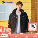 FILA FUSION斐乐潮牌情侣款羽绒服冬季新款宽松保暖连帽外套 正黑色-BK XS 160/84A/XS