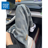 真维斯（Jeanswest）美式休闲复古格子牛仔裤男百搭小众高级感痞帅休闲宽松直筒长裤子