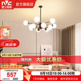 雷士（NVC）北欧现代魔豆分子客厅吊灯简约百搭餐厅吊灯卧室灯具灯饰全屋套餐 魔豆雅黑 12头【需自购灯泡】