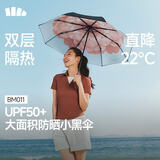 蕉下（beneunder）防紫外线遮阳伞太阳伞防晒伞三折双层黑胶晴雨伞BM011花椿