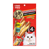 伊纳宝猫零食肉条宠物洁齿磨牙棒猫咪鸡肉海鲜双拼麻花零食猫条4条装 鲣鱼节味和蟹肉棒味