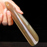 丹越鞋拔子短柄提鞋器天然牛角便携穿鞋神器家用小巧鞋溜子鞋抽鞋拨子 章鱼款牛角小鞋拔17cm