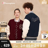 Champion【丁禹兮同款】冠军棒球服外套女秋季新款复古美式棒球衫男 海军蓝拼米白 M