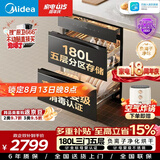 美的（Midea）消毒柜嵌入式家用180L五层 母婴级奶瓶厨房餐具碗柜碗筷 不锈钢紫外线碗柜 200B05