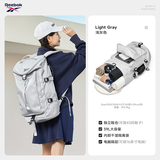 锐步（Reebok）大容量旅行双肩包男干湿分离健身运动训练包商务出差登机手提包女 浅灰色（39L大容量/干湿分离/带独立鞋仓）