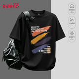 班尼路（Baleno）短袖t恤男夏季新款美式潮牌宽松纯棉五分袖上衣重磅休闲百搭衣服
