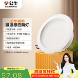 公牛（BULL）微波感应筒灯嵌入式走廊过道玄关洗手间MT-H012A-AS 12W5寸6500K