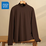 真维斯（JEANSWEST）加绒半高领内搭打底衫长袖女装2024新款秋冬季绒德保暖女士上衣服 咖啡色 L