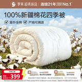 罗莱家纺 100%新疆棉花全棉春秋被子 吸湿透气四季被芯 重约5.8斤