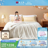 富安娜儿童100%蚕丝被子母被春秋被60s全棉二合一被 10斤230*229cm