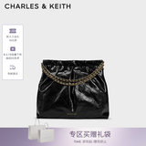 CHARLES&KEITH子母链条大容量流浪包托特包单肩斜挎包女包七夕礼物CK2-40671449 【L号】Black黑色 L