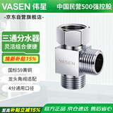 伟星活接三通接头分水器 小厨宝洗碗机热水器适配 黄铜主体0202