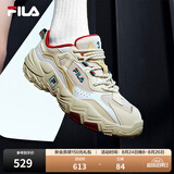斐乐（FILA）掠夺者2丨复古厚底增高老爹鞋男鞋女鞋情侣时尚通勤百搭跑步休闲 【女款】米色/雨雾灰-AN 37.5