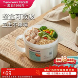 特百惠（Tupperware）微波460ml水晶汤碗可加热学生上班族便携野餐露营饭盒单个装蓝