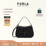 芙拉（FURLA）【明星同款】FLOW中号牛皮女士手提包单肩斜挎包女包 黑色