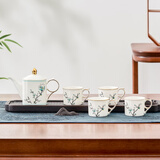 华光国瓷 高端骨瓷茶具整套描金茶壶茶杯青玉案5头茶具礼盒装乔迁送礼