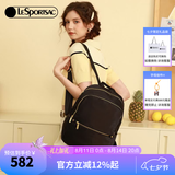 LeSportsac乐播诗新款包包女包时尚通勤电脑背包双肩包书包七夕礼物 黑色/金色