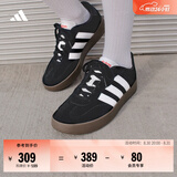adidas「T头鞋」BARREDA休闲板鞋德训鞋男女阿迪达斯官方轻运动   黑色/白色/树脂黄   41