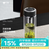 万象（WANXIANG）双层玻璃杯经典皮纹V19RL商务办公便携泡茶杯290ML大容量家用水杯