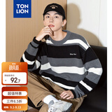 唐狮（TonLion）2026秋冬季男款毛衣绣花条纹款毛衣男