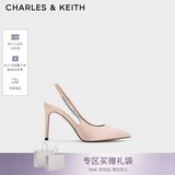 CHARLES&KEITH质感链条尖头高跟凉鞋子女鞋生日七夕礼物送女友CK1-60280377 Beige米色 34 (220)