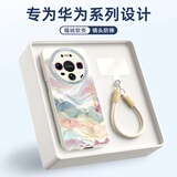 XP适用华为mate80手机壳新款镜头全包mate80pro保护外壳防摔硅胶男女生高级感带挂绳-古董白国风山水