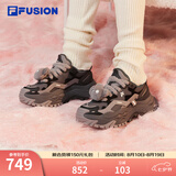 FILAFUSION 斐乐硬糖厚底女鞋增高老爹鞋新款休闲鞋运动鞋女 锻铁灰/黑舞鞋-FT 37.5