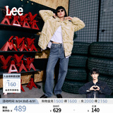 Lee【张凌赫代言】中蓝色水洗428懒懒裤高腰女显瘦宽腿牛仔裤潮流 中蓝色 25