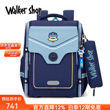 Walker Shop开学季小学生书包双肩包1-3-6年级护脊减负大容量男女孩儿童背包 天蓝色大号【推荐2-6年级】 默认尺寸