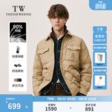 Teenie Weenie小熊男装羽绒服冬季衬衫式羽绒服保暖外套外套男 卡其色 M (170)