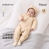 babylove新生儿连体衣秋冬款夹棉保暖初生儿宝宝哈衣爬服和尚服婴儿衣服