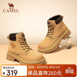 骆驼（CAMEL）【远行】女鞋工装靴英伦短靴大黄靴马丁靴女 L23W076044 土黄 37