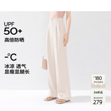 伊芙丽（eifini）秦岚代言【通勤防晒神裤】窄版阔腿裤女西装裤高级感垂感白色裤子 米白 现货 XS 150/56A